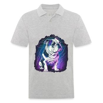 Vaporwave Bulldog Bad Weather - Men's Polo Shirt - heather grey - Front - Kai (181cm)