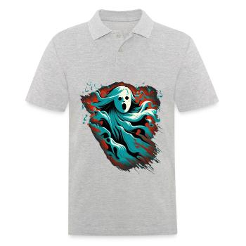 Lady Ghost - Men's Polo Shirt - heather grey - Front - Kai (181cm)