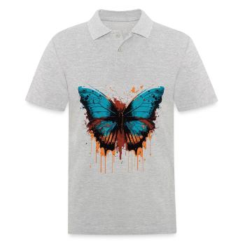 Painted Butterfly - Men's Polo Shirt - heather grey - Front - Kai (181cm)