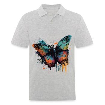 Papillon iridescent - Polo Homme - gris chiné - Devant - Kai (181cm)