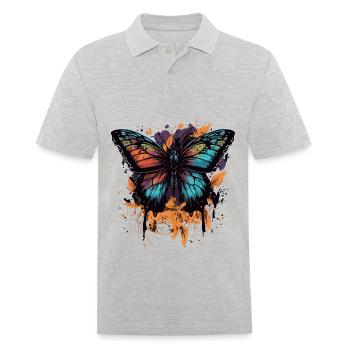 Beauté papillon - Polo Homme - gris chiné - Devant - Kai (181cm)