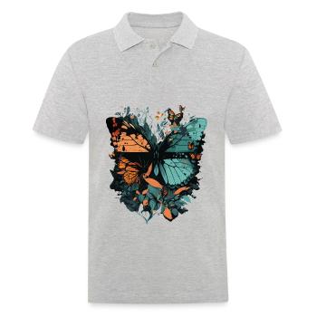 Énorme papillon - Polo Homme - gris chiné - Devant - Kai (181cm)
