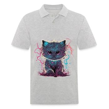 Electrified Kitten - Men's Polo Shirt - heather grey - Front - Kai (181cm)