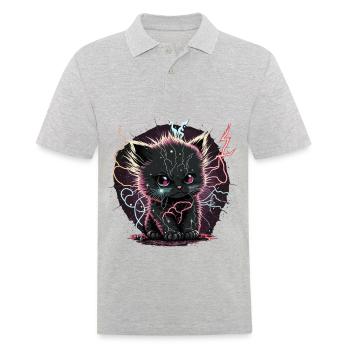 Perfectly Charge Kitten - Men's Polo Shirt - heather grey - Front - Kai (181cm)