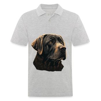 Großer Labrador Retriever - Männer Poloshirt - Grau meliert - Vorne - Kai (181cm)