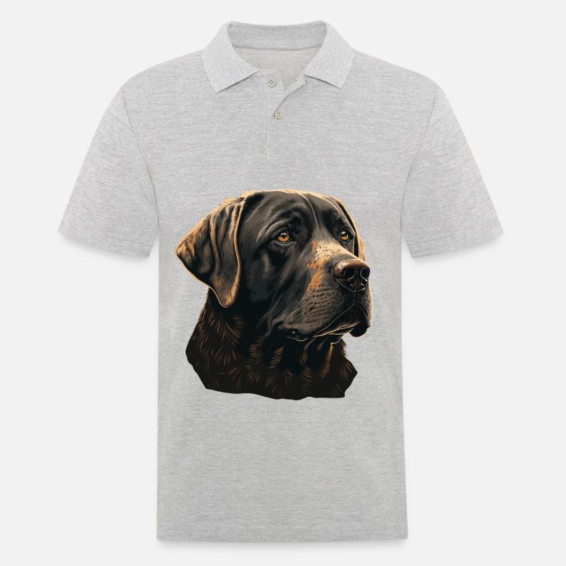 Großer Labrador Retriever - Männer Poloshirt - Grau meliert