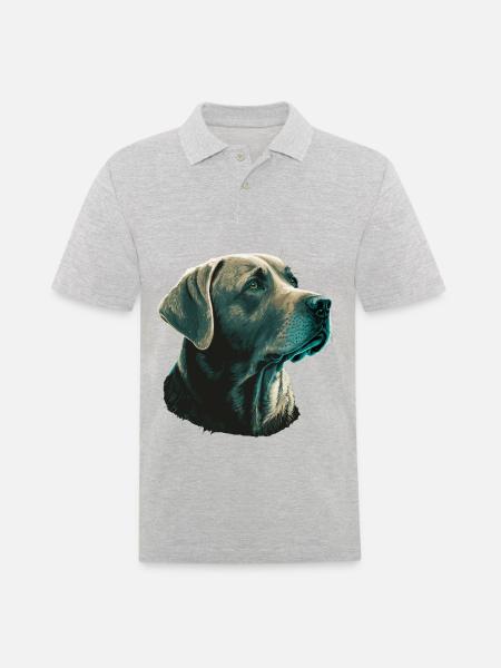Labrador retriever brillant - Polo Homme - gris chiné