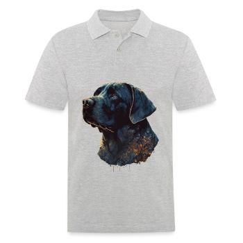 Erstaunlicher Labrador Retriever mit Blättern Stil Körper - Männer Poloshirt - Grau meliert - Vorne - Kai (181cm)
