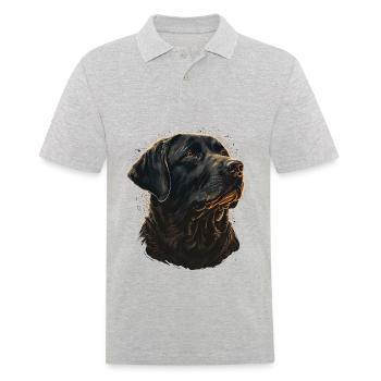 Schöne Labrador Retriever Illustration - Männer Poloshirt - Grau meliert - Vorne - Kai (181cm)