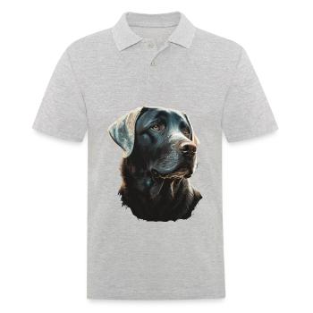 Labrador Retriever sur des lumières brillantes - Polo Homme - gris chiné - Devant - Kai (181cm)