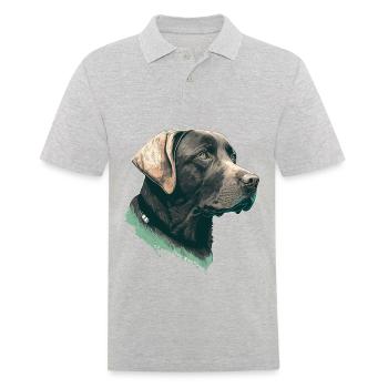 Schöne Seitenansicht Illustration Labrador Retriever - Männer Poloshirt - Grau meliert - Vorne - Kai (181cm)