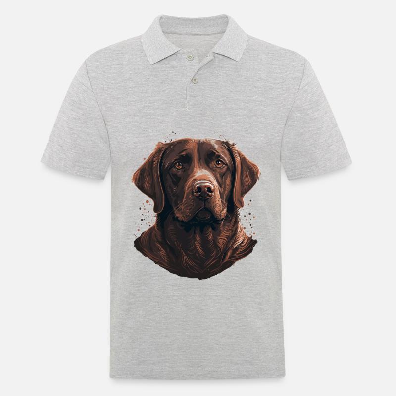 Entzückender brauner Labrador Retriever - Männer Poloshirt - Grau meliert