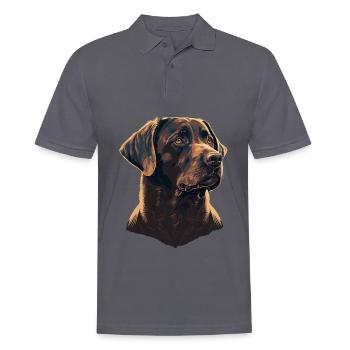 Brave Labrador Retriever - Men's Polo Shirt - charcoal grey - Front - Nico (186cm)