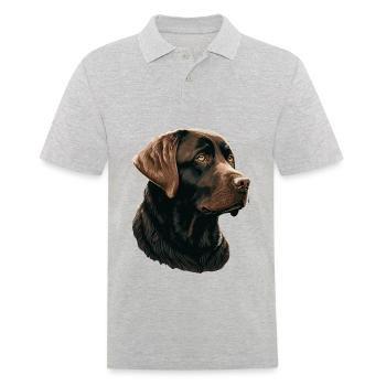 Brauner entzückender Labrador Retriever - Männer Poloshirt - Grau meliert - Vorne - Kai (181cm)