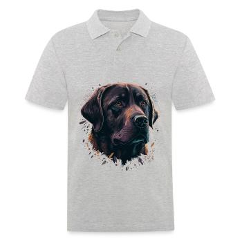 Adorable Labrador Retriever violet - Polo Homme - gris chiné - Devant - Kai (181cm)