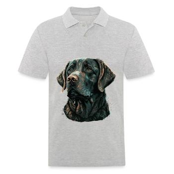Vieux Labrador Retriever - Polo Homme - gris chiné - Devant - Kai (181cm)