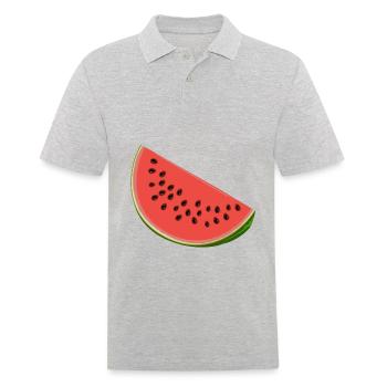 Pastèque aux graines - Polo Homme - gris chiné - Devant - Kai (181cm)