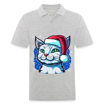 Illustration de chat de l’Avent mignon, l’Avent idéal - Polo Homme - gris chiné - Devant - Kai (181cm)