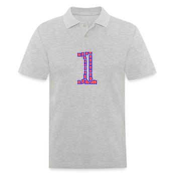 1. 1 Jahr. 1. JUBILÄUM. 1-JÄHRIGES JUBILÄUM - Männer Poloshirt - Grau meliert - Vorne - Kai (181cm)