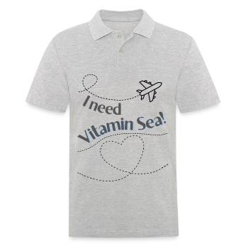 I need vitamin sea - Männer Poloshirt - Grau meliert - Vorne - Kai (181cm)