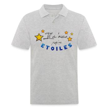 Il m'aime - Polo Homme - gris chiné - Devant - Kai (181cm)