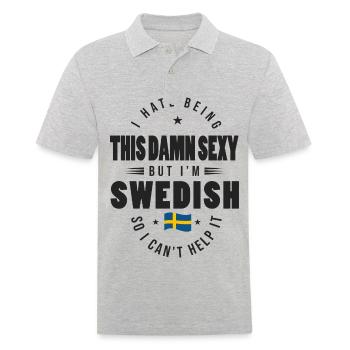 I'm Swedish Funny Swedish T Shirt - Men's Polo Shirt - heather grey - Front - Kai (181cm)