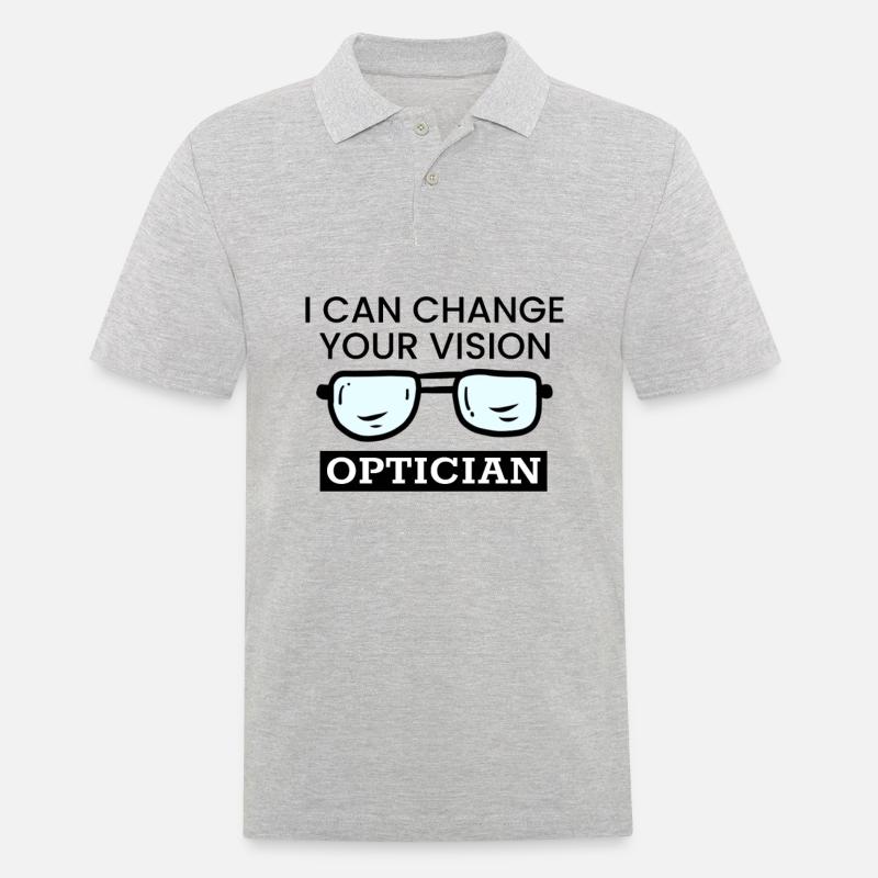 Optiker Optikerin Augenoptik Sicht Spruch Geschenk - Männer Poloshirt - Grau meliert