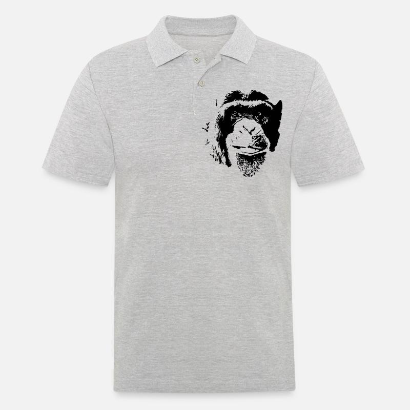 Affe Gesicht - Männer Poloshirt - Grau meliert