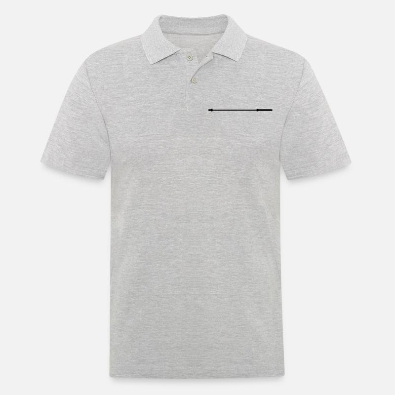leere Langhantel - Männer Poloshirt - Grau meliert
