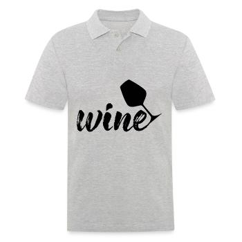 Wein - Männer Poloshirt - Grau meliert - Vorne - Kai (181cm)