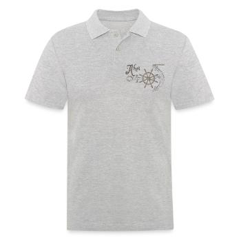 Ahoi mit Anker und Steuerrad - ImNordenVerankert - Männer Poloshirt - Grau meliert - Vorne - Kai (181cm)