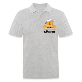 Bier formte diesen Körper Biertrinker - Männertag - Männer Poloshirt - Grau meliert - Vorne - Kai (181cm)