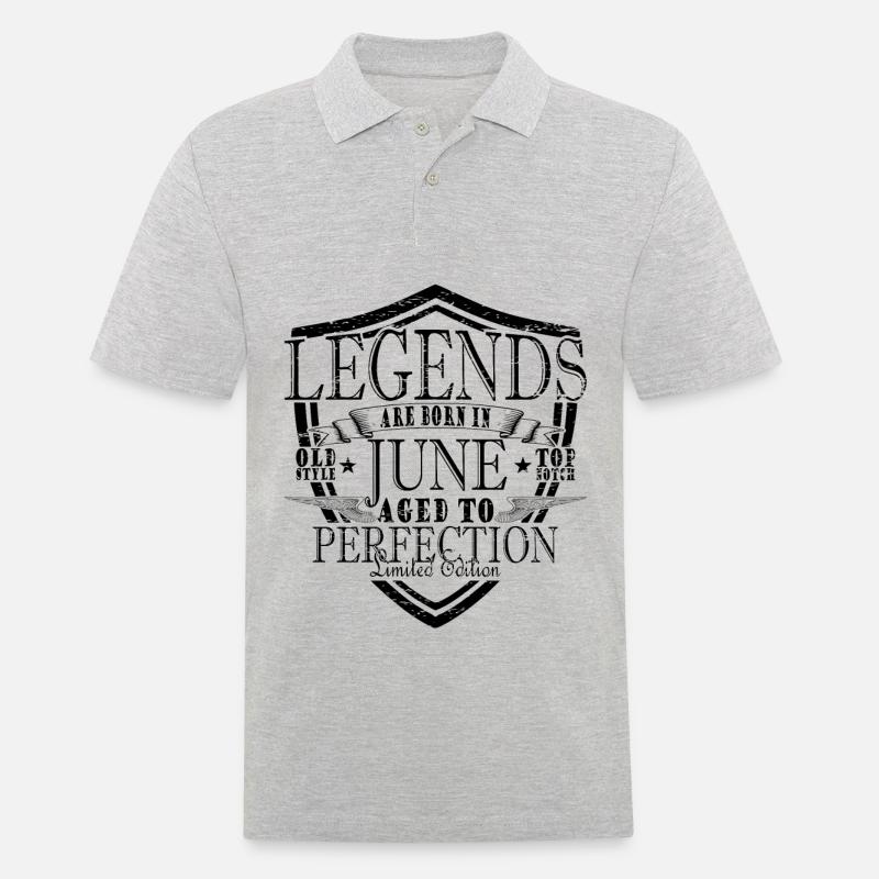 Legenden Juni - Männer Poloshirt - Grau meliert