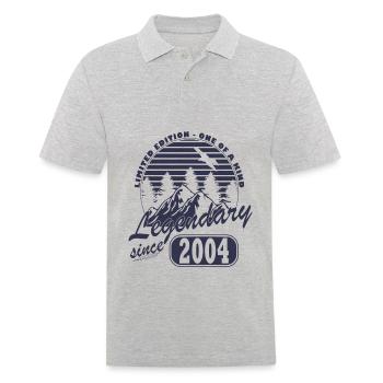 Living legend since 2004 Birthday Sayings - Men's Polo Shirt - heather grey - Front - Kai (181cm)