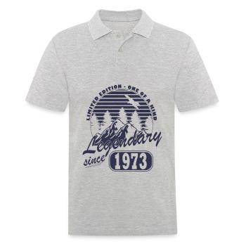 Legend since 1973 Birthday - Men's Polo Shirt - heather grey - Front - Kai (181cm)