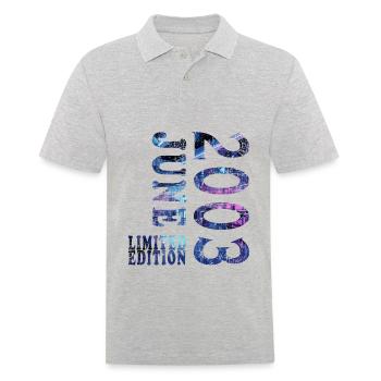 2003 Juni 2003 Jubiläum Juni 2003 Juni - Männer Poloshirt - Grau meliert - Vorne - Kai (181cm)