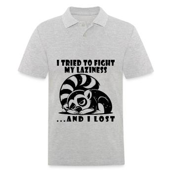 Lazy Lemur Lazy Tired Relaxed - Men's Polo Shirt - heather grey - Front - Kai (181cm)