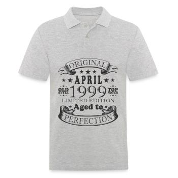 April 1999. Best birthday present April 1999. - Men's Polo Shirt - heather grey - Front - Kai (181cm)