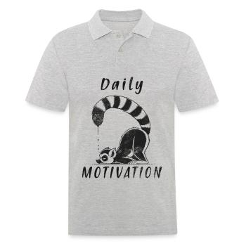 Daily Motivation - Lemur Schlafen Müde Vibe - Männer Poloshirt - Grau meliert - Vorne - Kai (181cm)