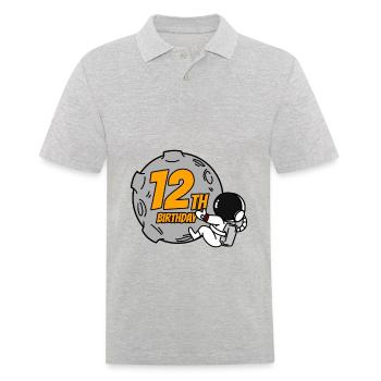 12th Birthday Boys 12 Years Planet Birthday - Men's Polo Shirt - heather grey - Front - Kai (181cm)