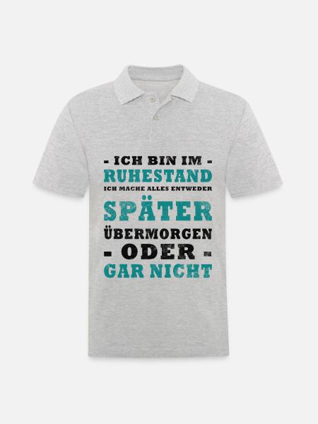 Rentner Ruhestand Spruch - Männer Poloshirt - Grau meliert