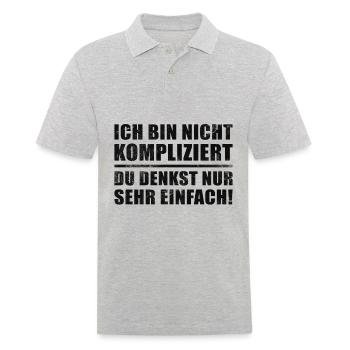 Ich bin nicht kompliziert du denkst nur sehr - Männer Poloshirt - Grau meliert - Vorne - Kai (181cm)