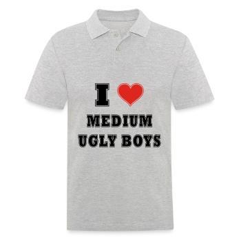 I love boys - Men's Polo Shirt - heather grey - Front - Kai (181cm)