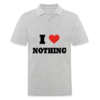 i love nothing - Männer Poloshirt - Grau meliert - Vorne - Kai (181cm)