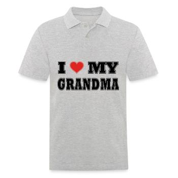 Ich liebe Oma - Männer Poloshirt - Grau meliert - Vorne - Kai (181cm)