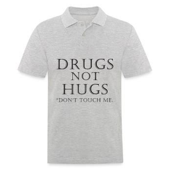 drugs not hugs - Männer Poloshirt - Grau meliert - Vorne - Kai (181cm)