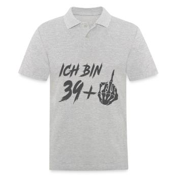 ich bin 39 + Mittelfinger 40 Geburtstag - Ich bin - Männer Poloshirt - Grau meliert - Vorne - Kai (181cm)