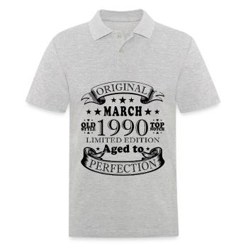 Mars 1990. Mars 1990 Cadeau d’anniversaire. Mars. - Polo Homme - gris chiné - Devant - Kai (181cm)