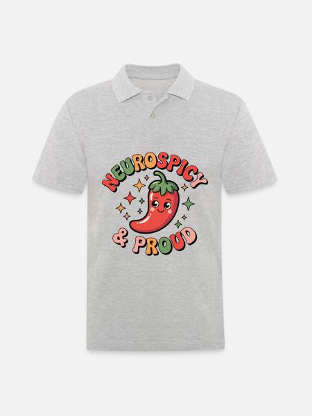 Neurospicy Neurodivergent ADHS Autismus - Männer Poloshirt - Grau meliert