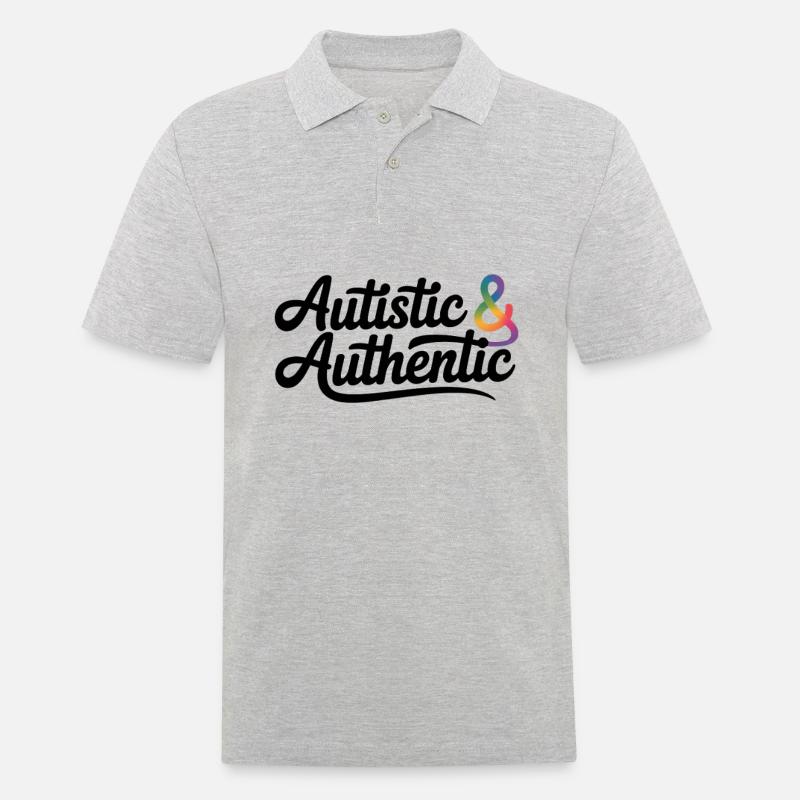 Autistic & Authentic - Männer Poloshirt - Grau meliert